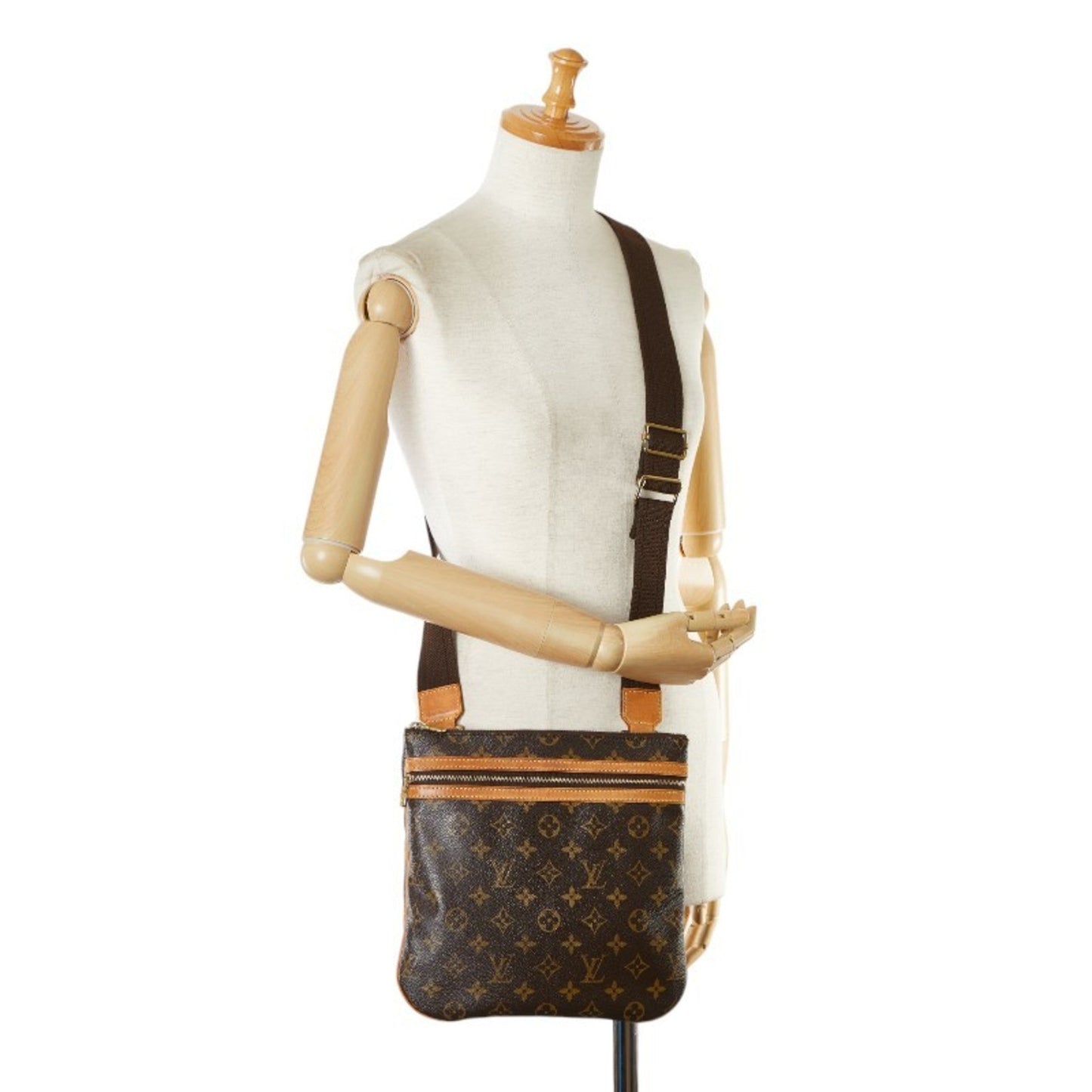 Louis Vuitton Brown Pvc Leather Pochette Shoulder Bag