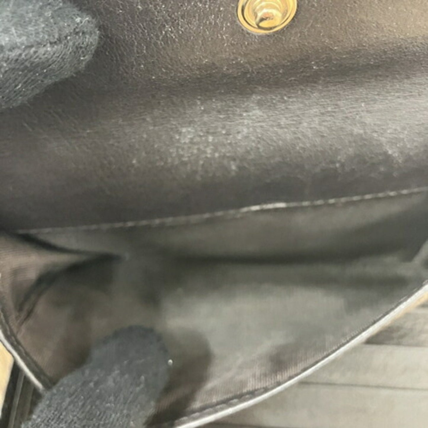 Gucci Black Leather Long Wallet (Tri-Fold)