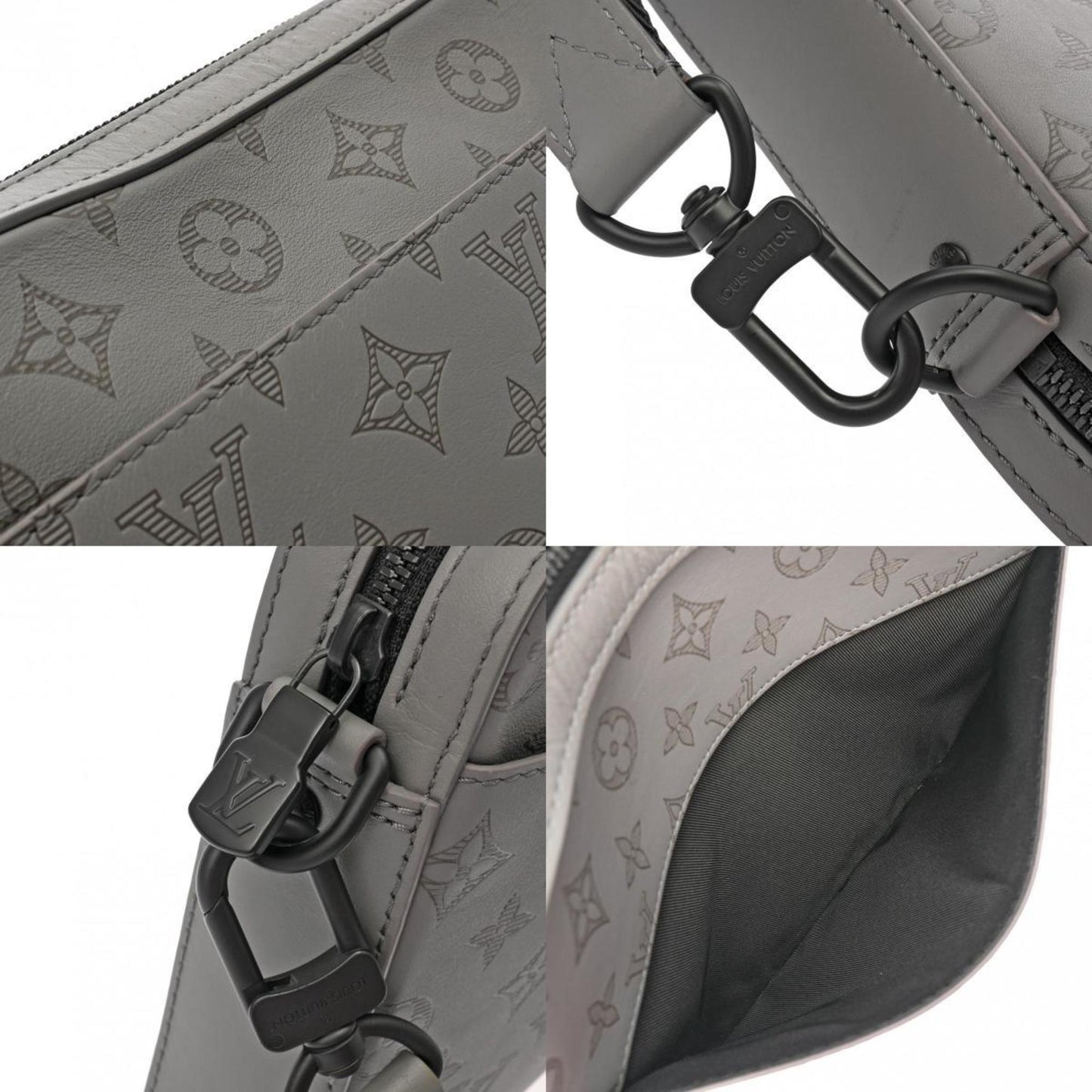Louis Vuitton Gray Leather Shoulder Bag