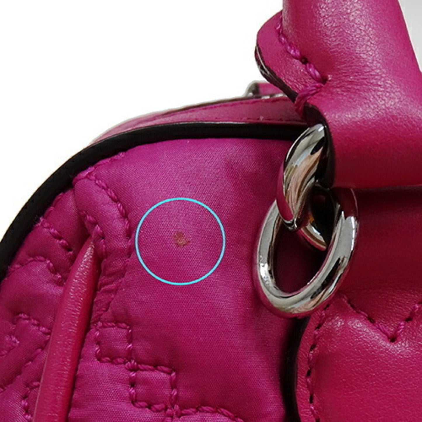 Gucci Pink Nylon Leather Handbag Shoulder Bag