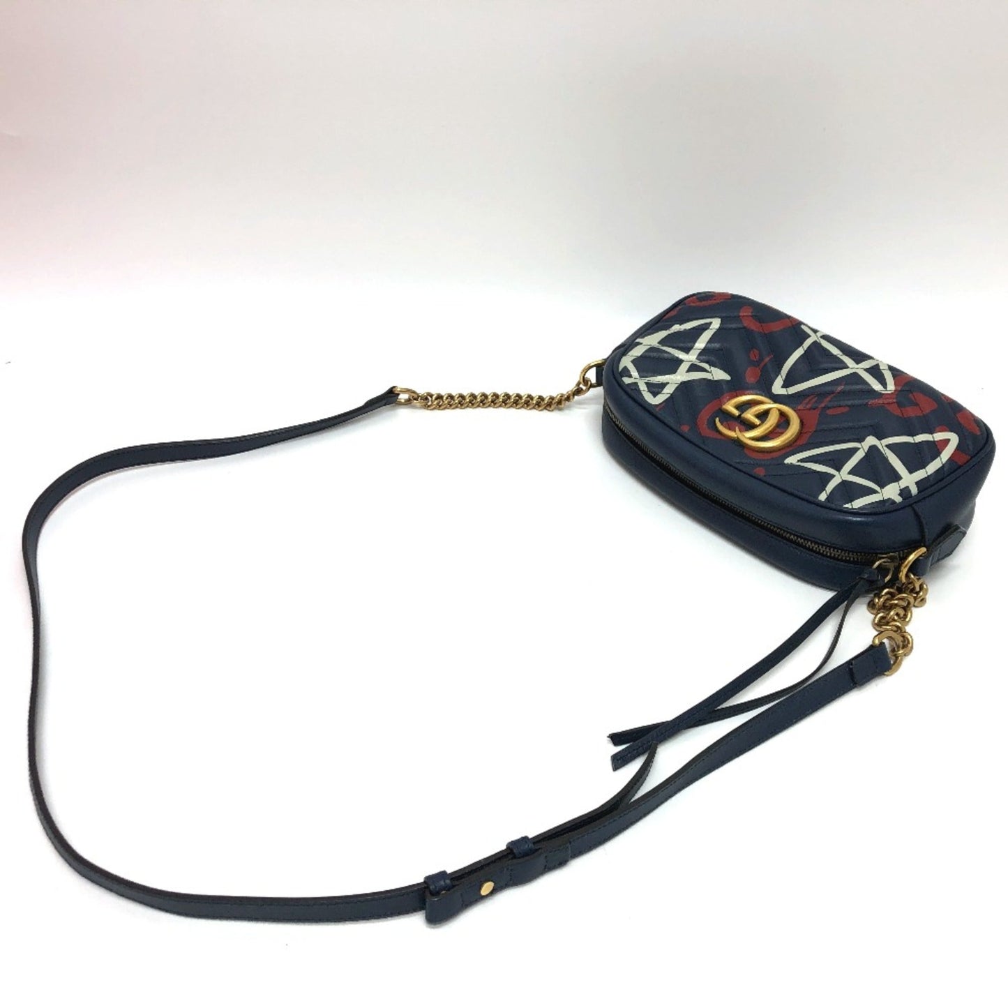 Gucci Blue Leather Shoulder Bag