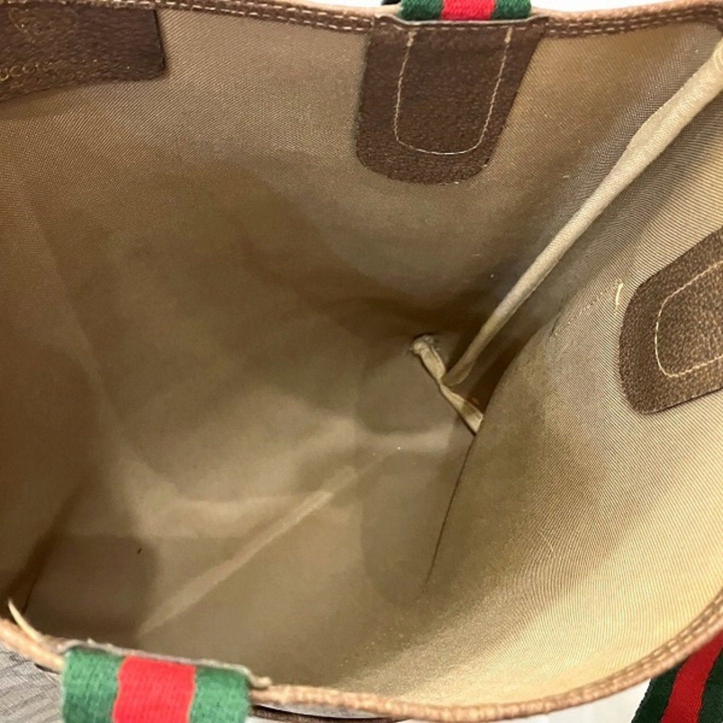 Gucci Sherry Line Brown Pvc Leather Tote Bag
