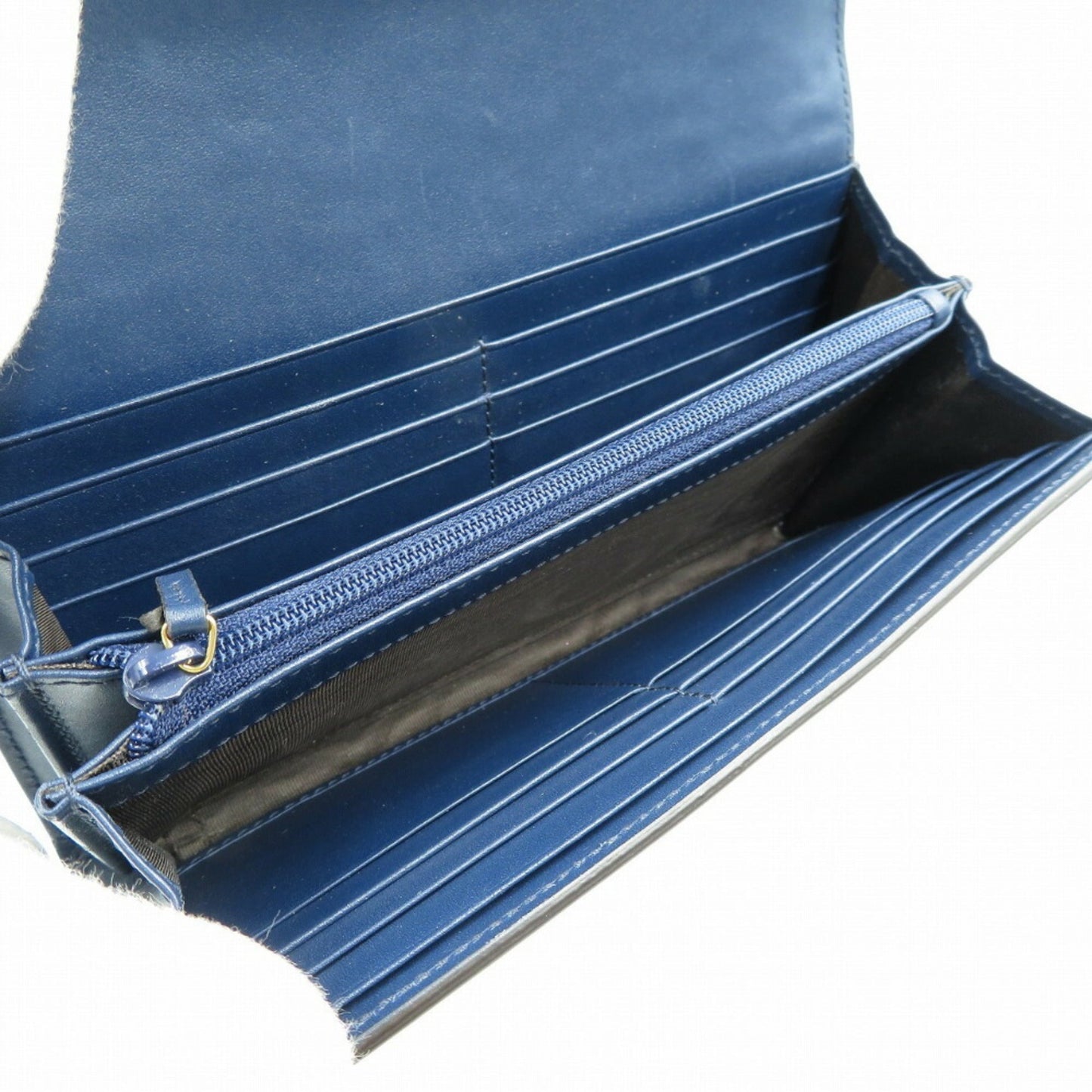 Gucci Navy Leather Long Wallet (Bi-Fold)