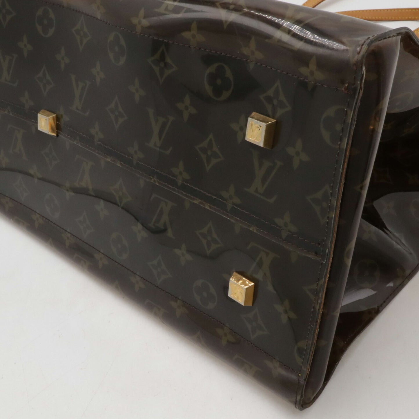 Louis Vuitton Brown Clear Vinyl Leather Beach Bag Shoulder Bag Tote Bag