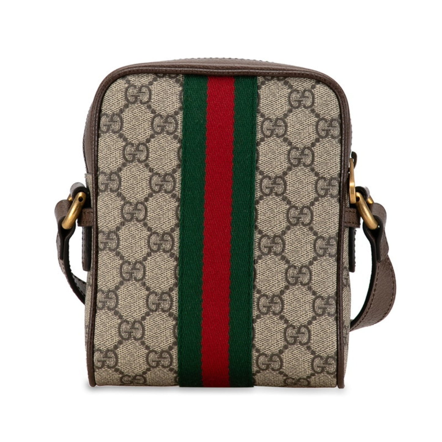 Gucci Sherry Line Beige Brown Pvc Leather Shoulder Bag
