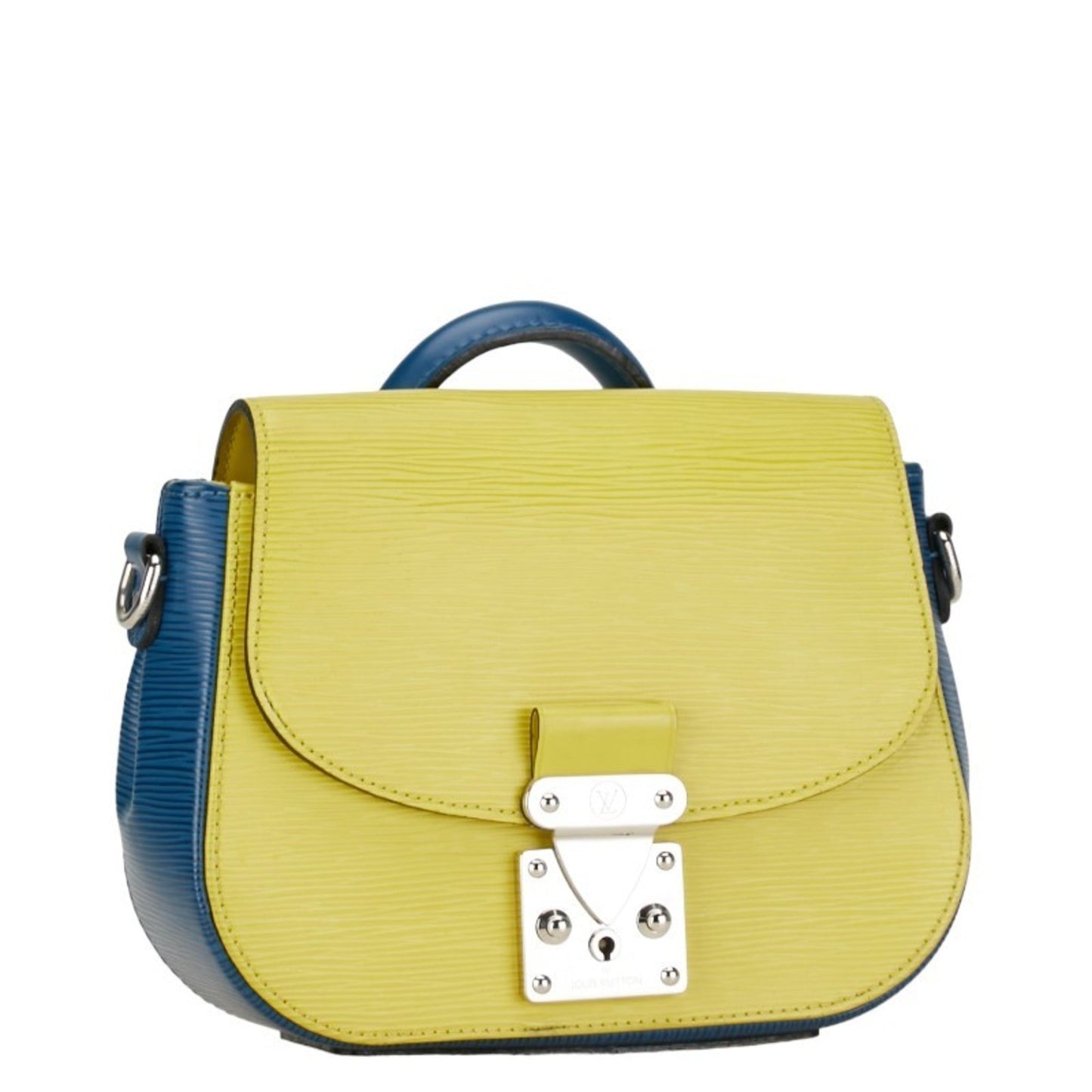 Louis Vuitton Dark Blue Yellow Leather Handbag Shoulder Bag