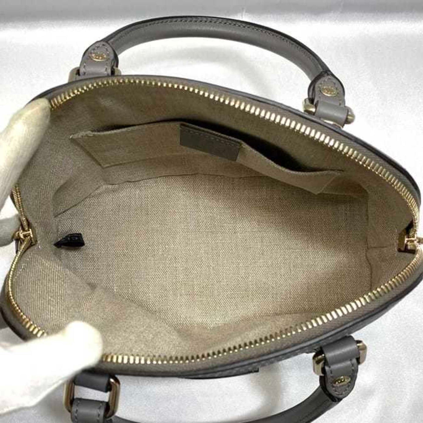 Gucci Gray Leather Handbag Shoulder Bag