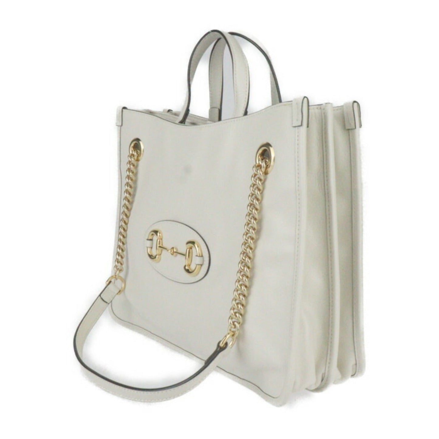 Gucci Ivory Leather Handbag Shoulder Bag Tote Bag