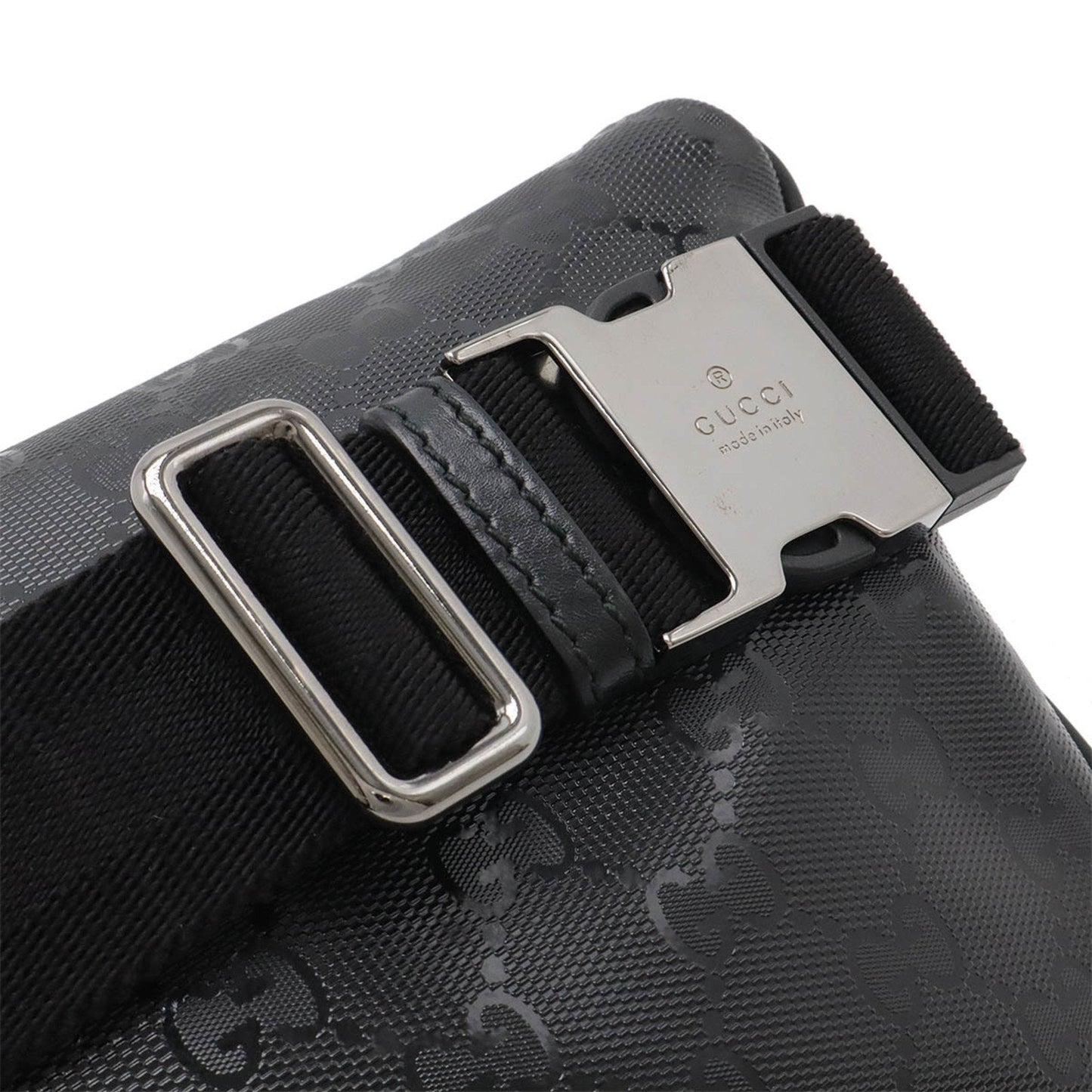 Gucci Black Coated Canvas Leather Fanny Pack Pouch
