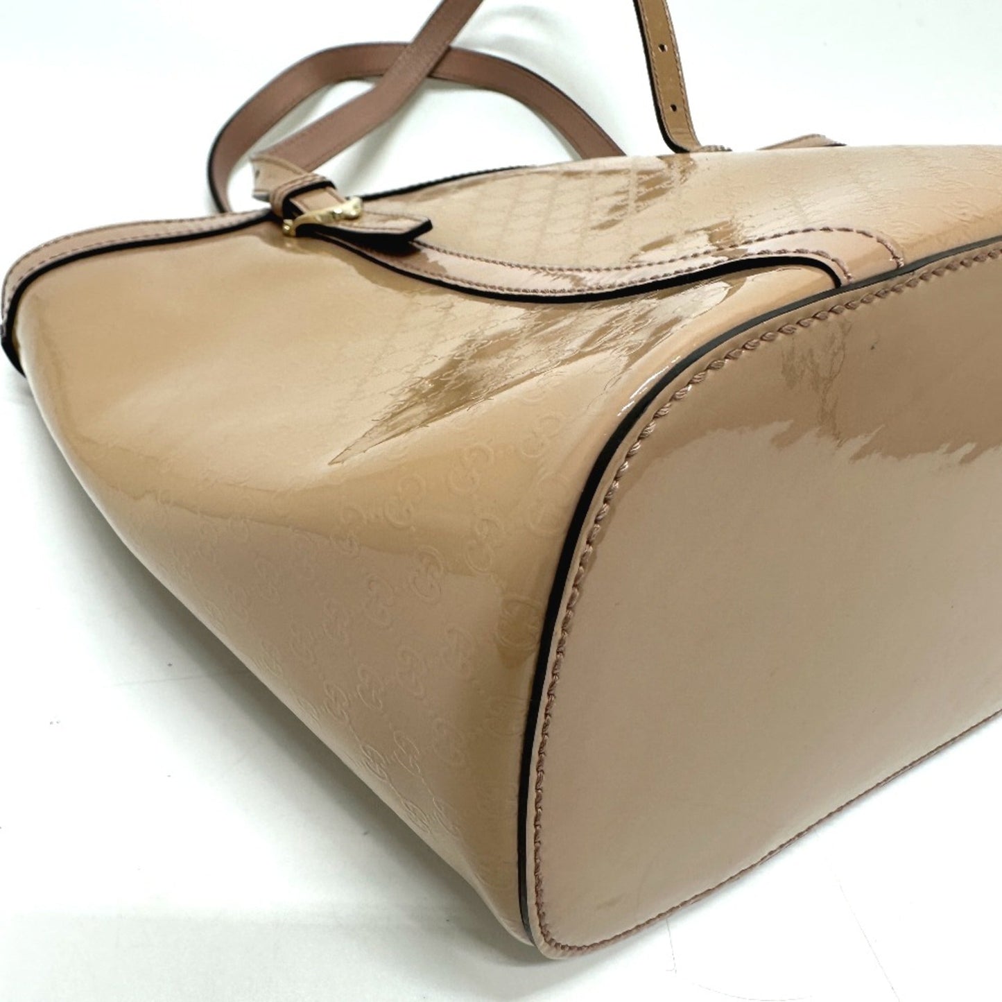 Gucci Beige Patent Leather Tote Bag