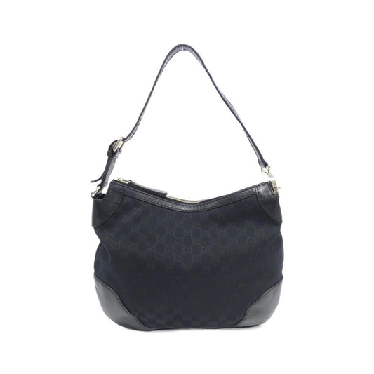 Gucci Black Gg Canvas Leather Shoulder Bag ()