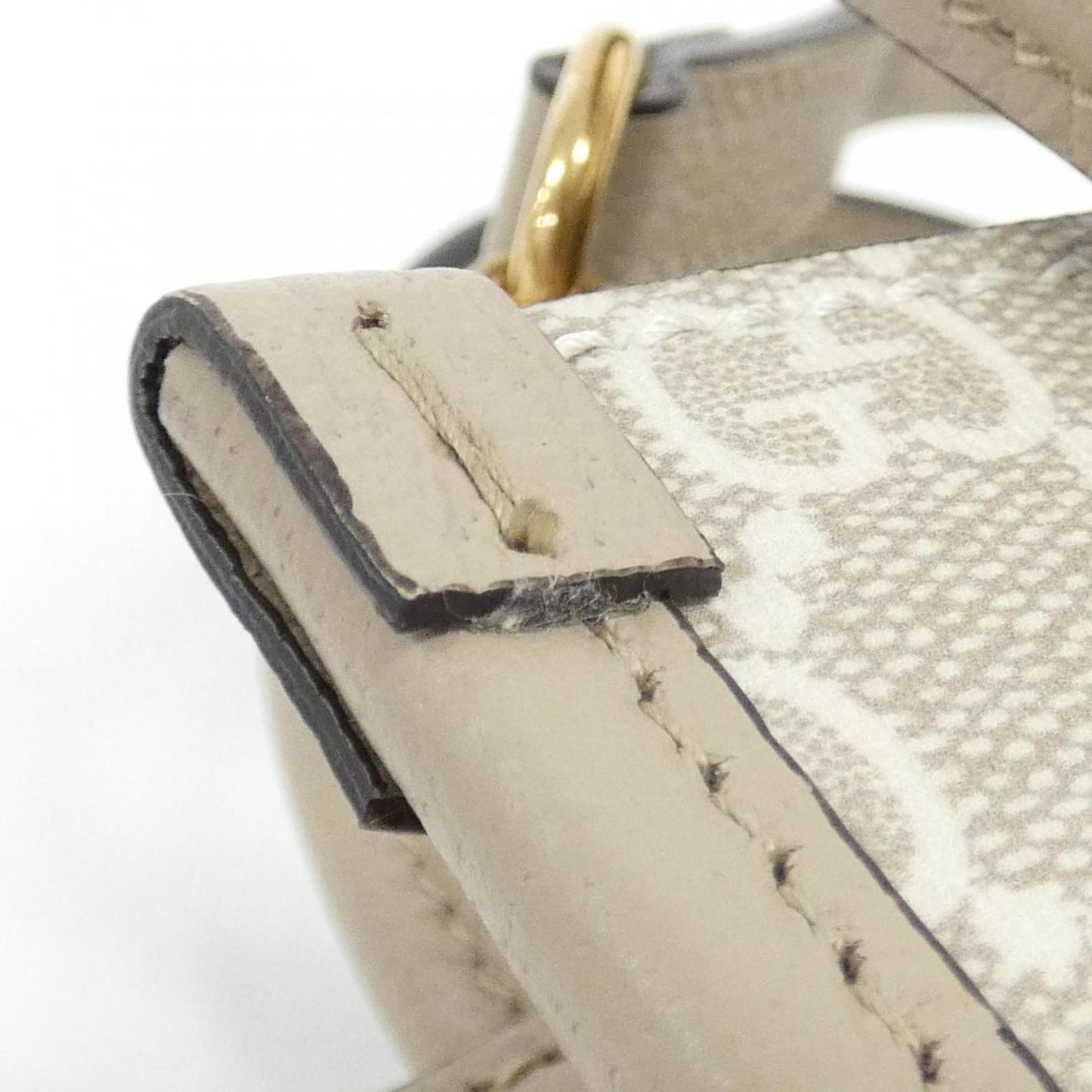 Gucci Beige White Gg Supreme Leather Handbag