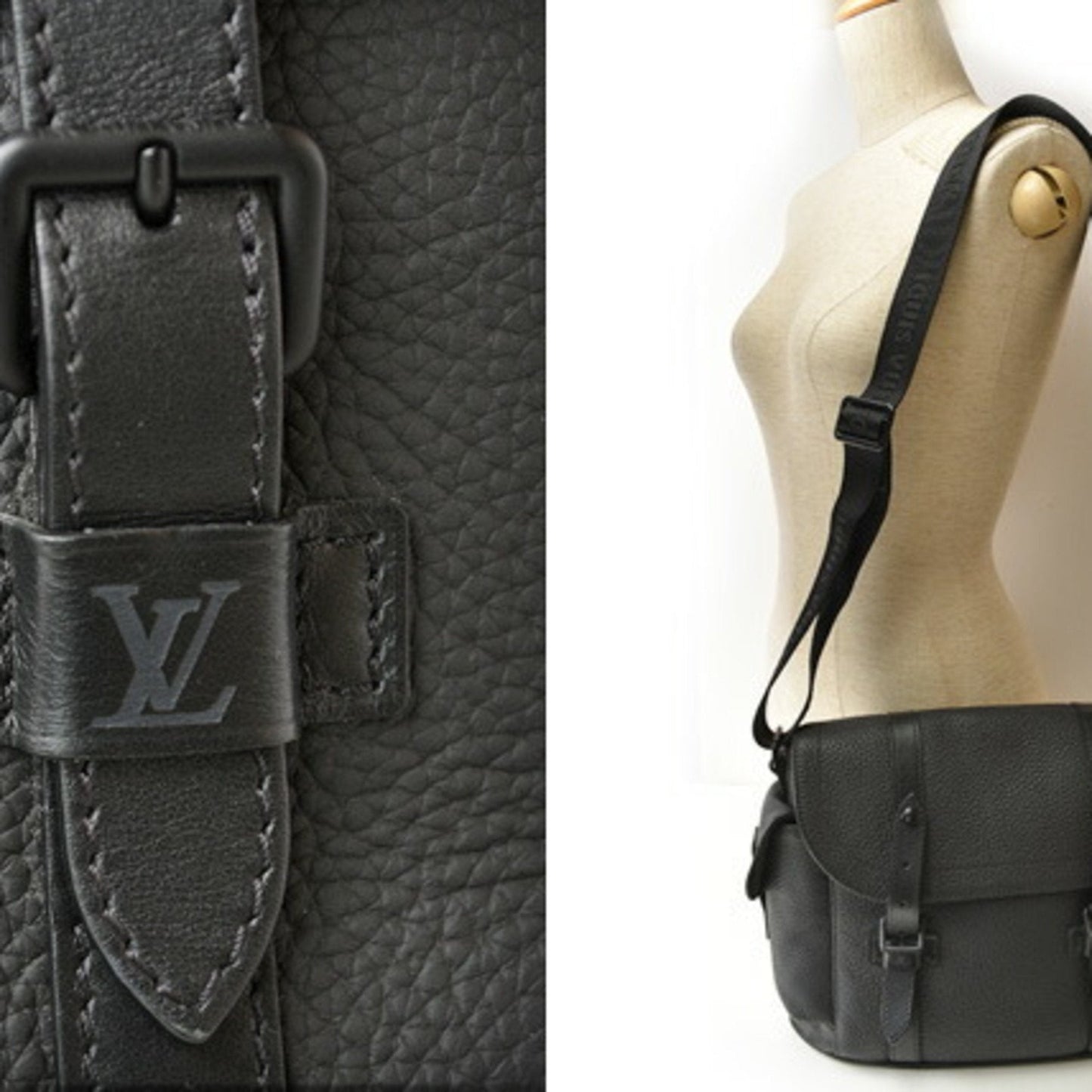 Louis Vuitton Black Messenger Bag Shoulder Bag