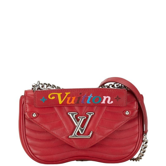 Louis Vuitton Red Color Leather Handbag Shoulder Bag ()