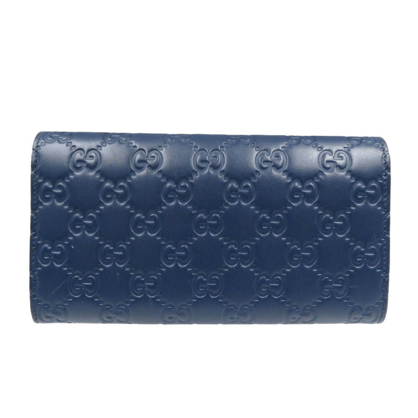 Gucci Navy Leather Long Wallet (Bi-Fold)