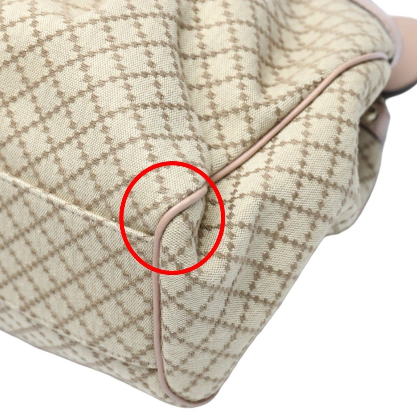 Gucci Diamante Beige Gg Canvas Handbag Tote Bag