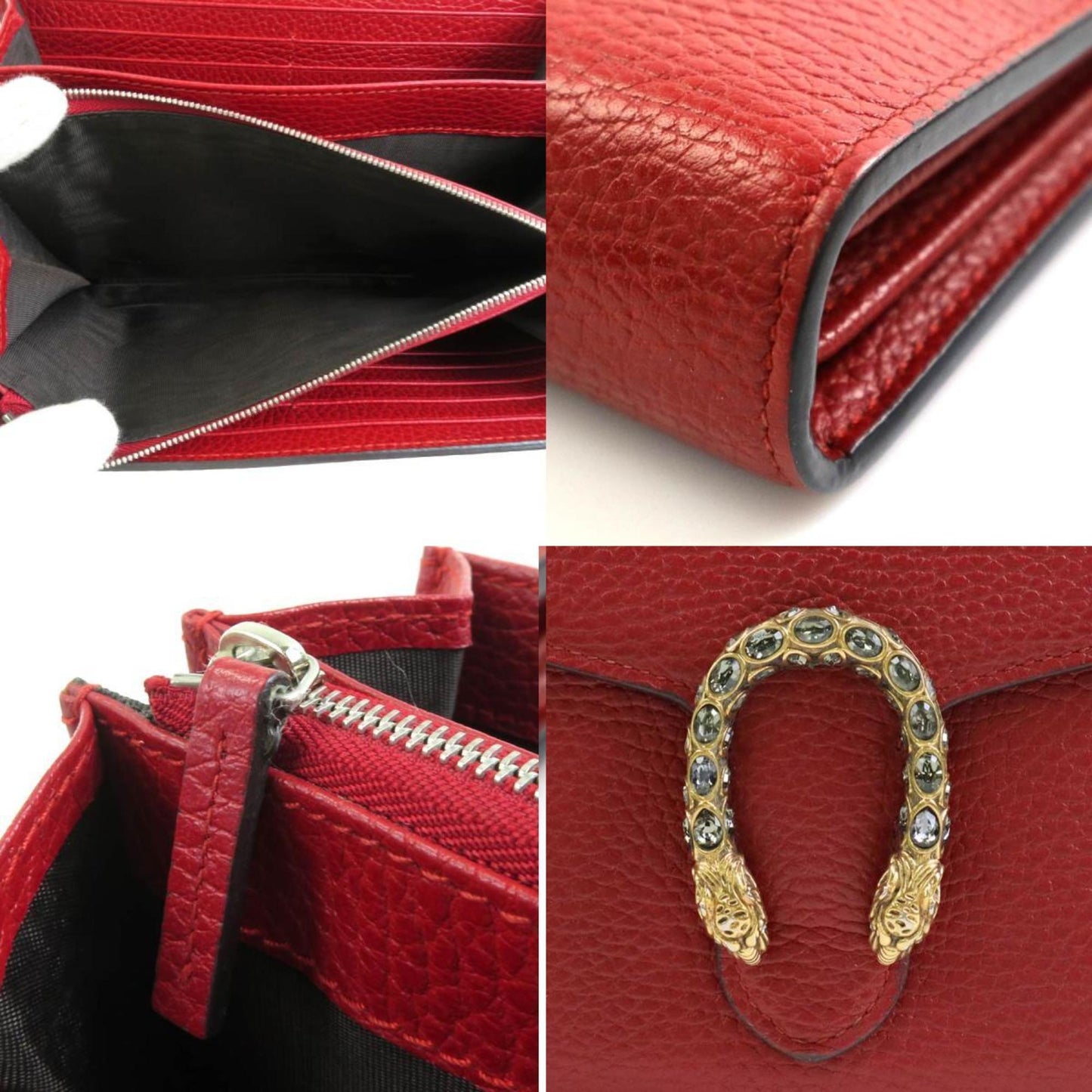 Gucci Dark Red Leather Chain/Shoulder Wallet