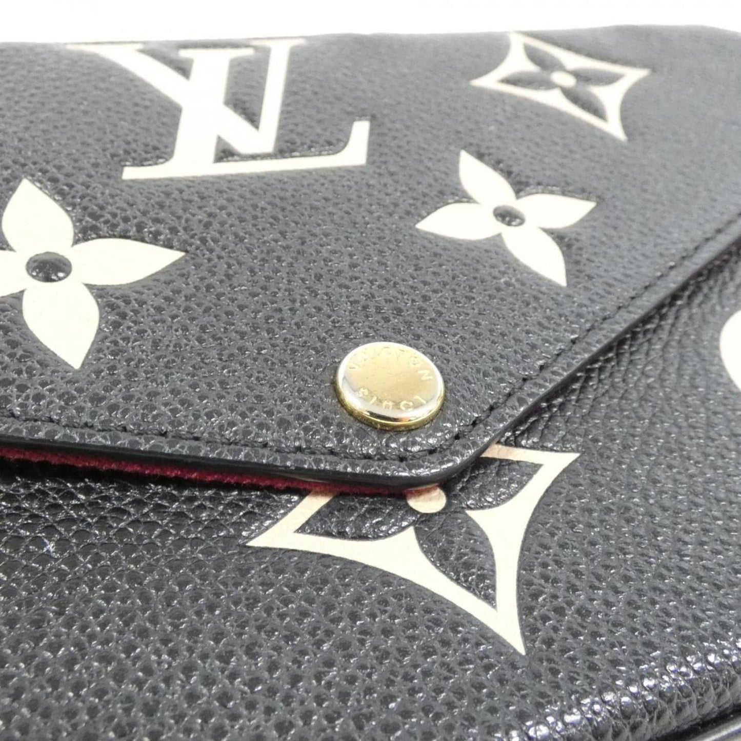 Louis Vuitton Beige Black Leather Pochette Shoulder Bag