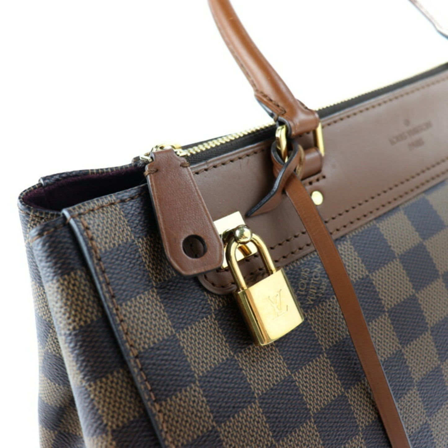 Louis Vuitton Brown Damier Canvas Handbag Shopping Bag Shoulder Bag Tote Bag