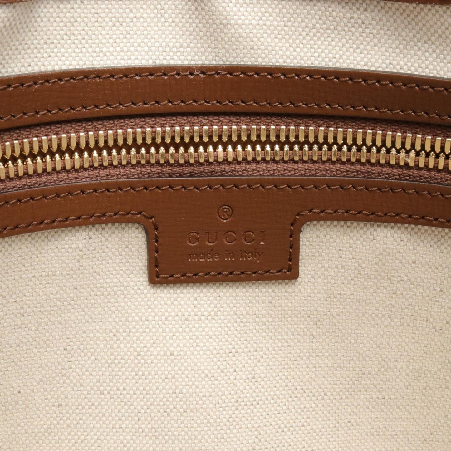 Gucci Beige Brown Pvc Coated Canvas Leather Messenger Bag Shoulder Bag