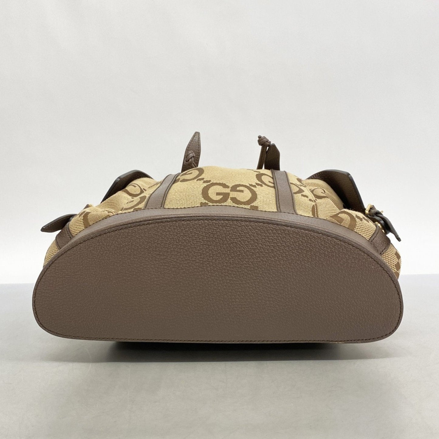 Gucci Brown Canvas Leather Backpack