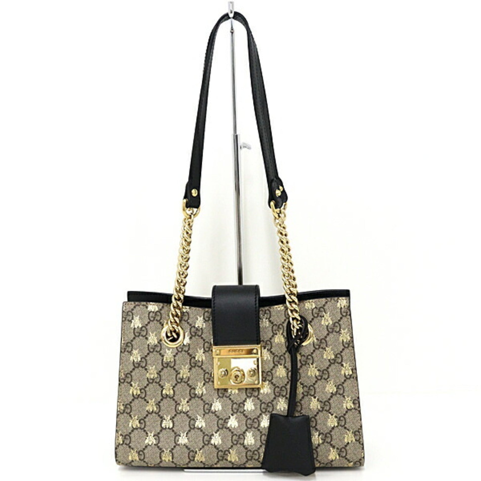 Gucci Beige Black Gg Supreme Leather Shoulder Bag ()