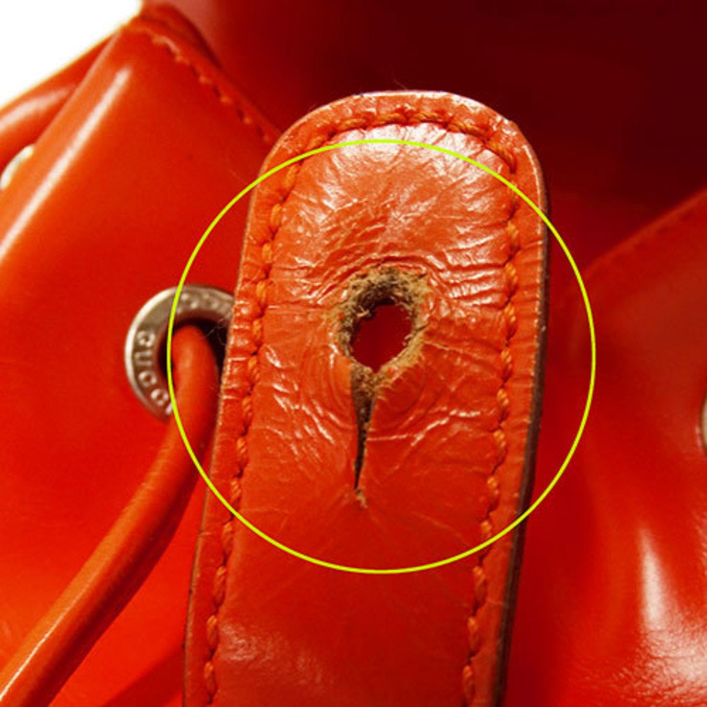 Gucci Orange Leather Backpack