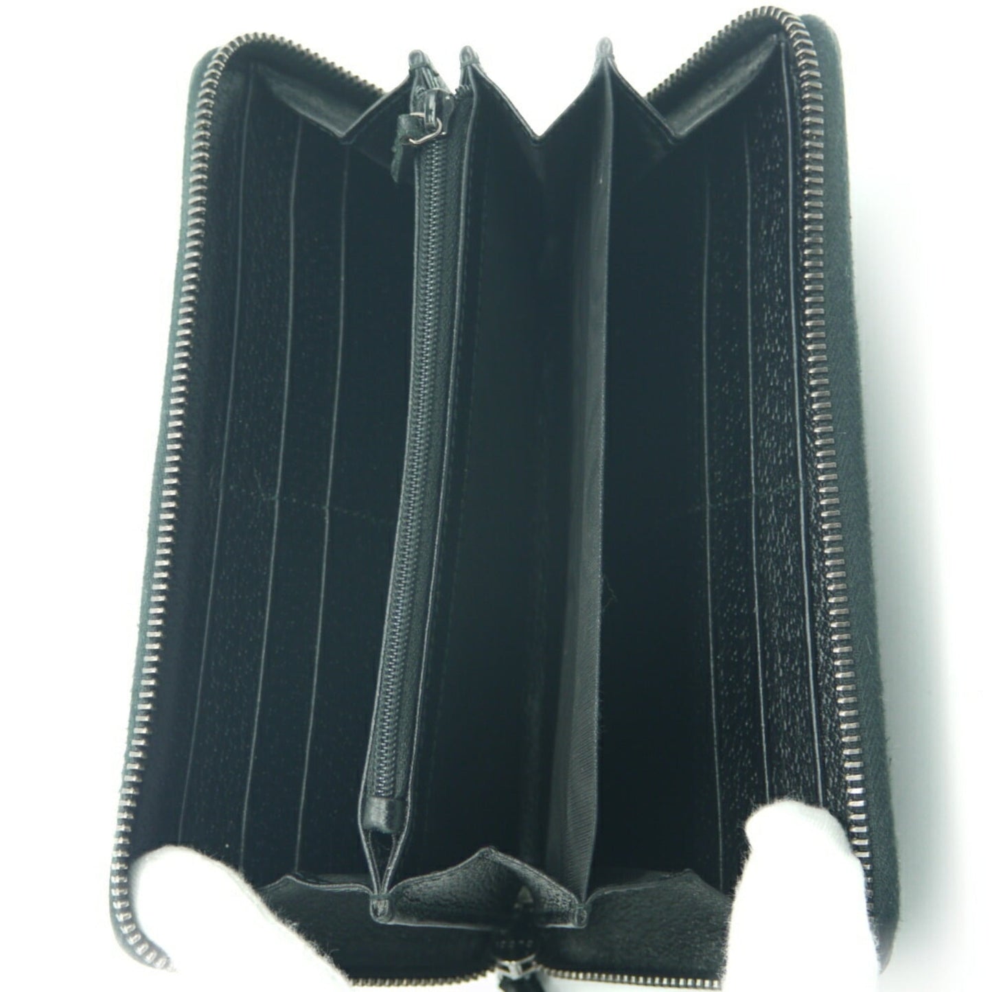 Gucci Black Canvas Leather Long Wallet (Bi-Fold)