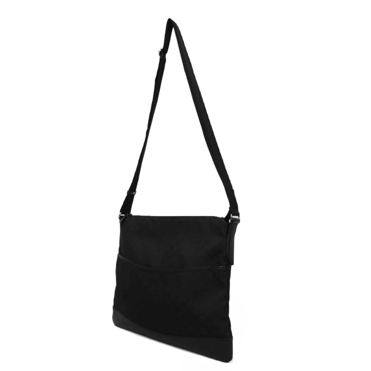 Gucci Black Nylon Canvas Leather Messenger Bag Shoulder Bag