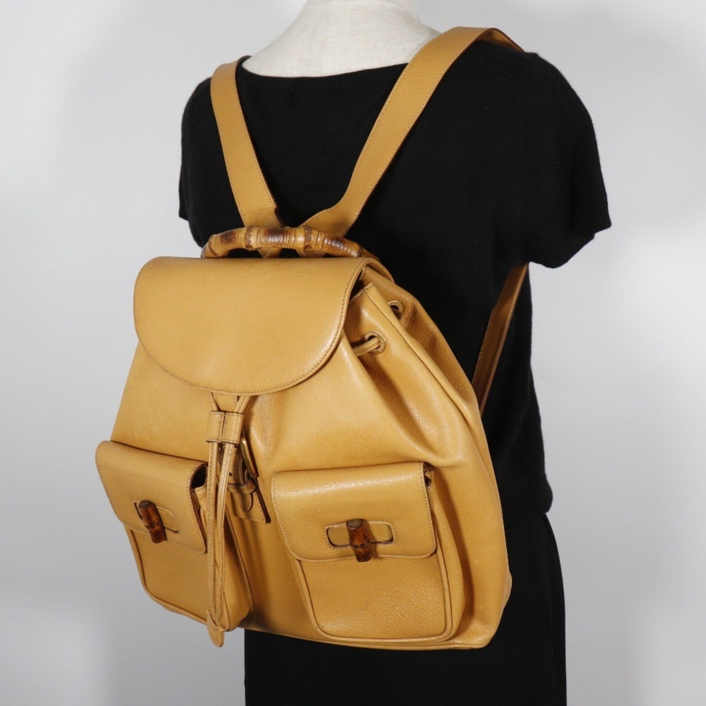 Gucci Yellow Leather Backpack