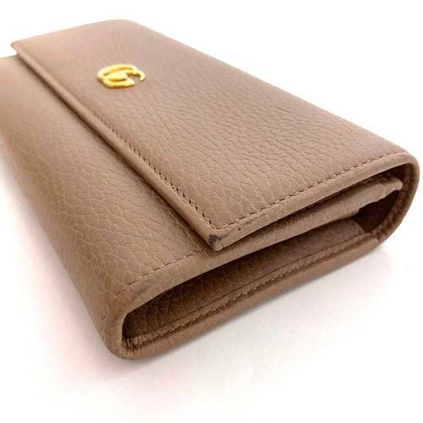 Gucci Pink Beige Leather Long Wallet (Bi-Fold)