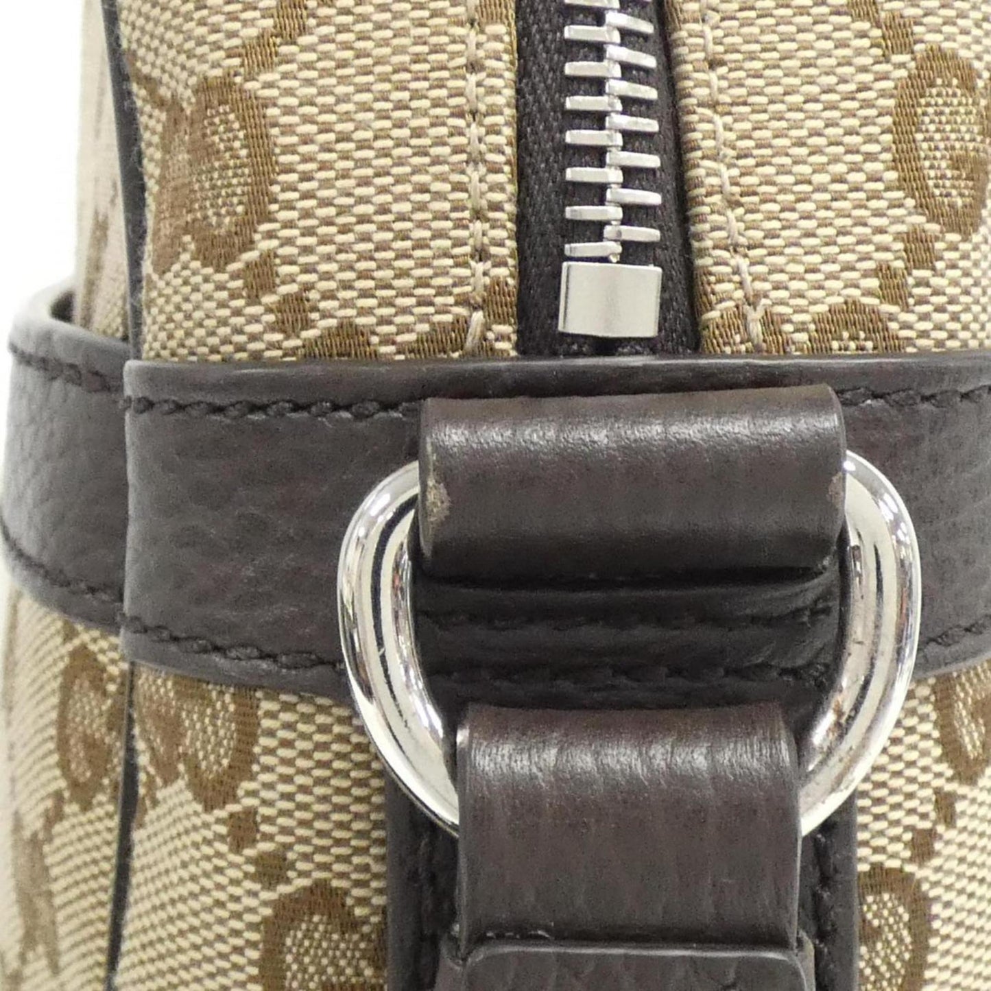 Gucci Beige Dark Brown Gg Canvas Shoulder Bag