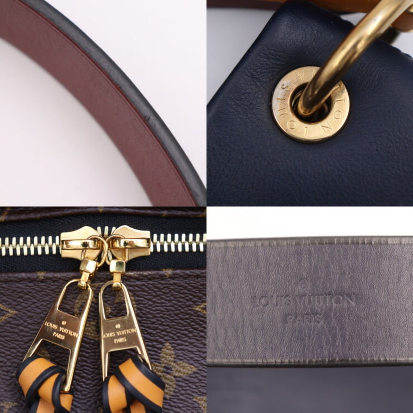 Louis Vuitton Brown Monogram Leather Handbag Shoulder Bag Tote Bag