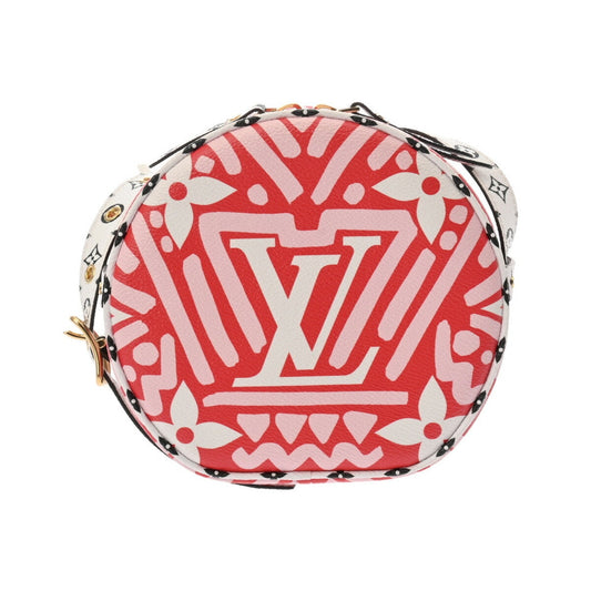 Louis Vuitton Pink Red Color White Leather Shoulder Bag ()