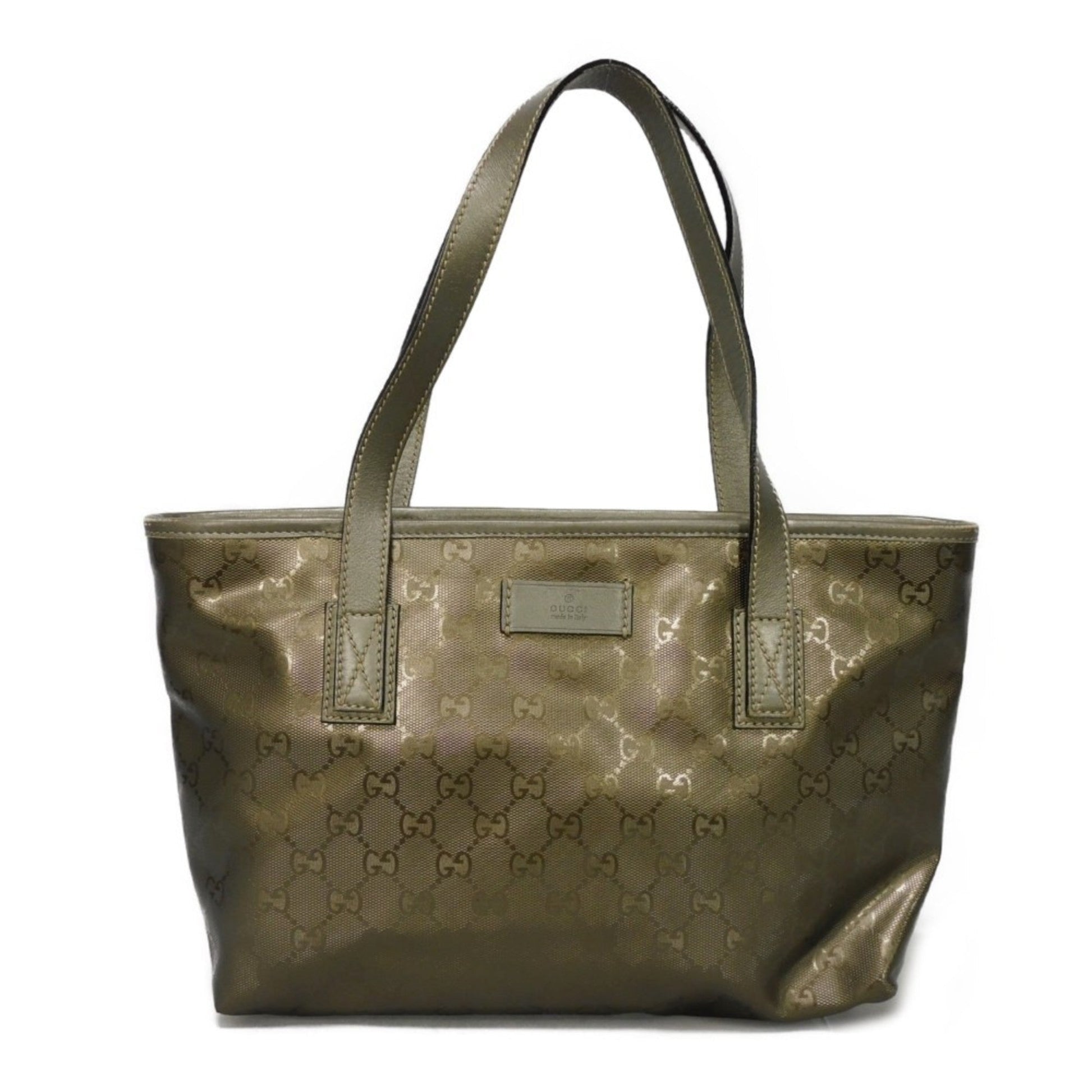Gucci Gold Khaki Gg Imprimé Canvas Shoulder Bag Tote Bag ()