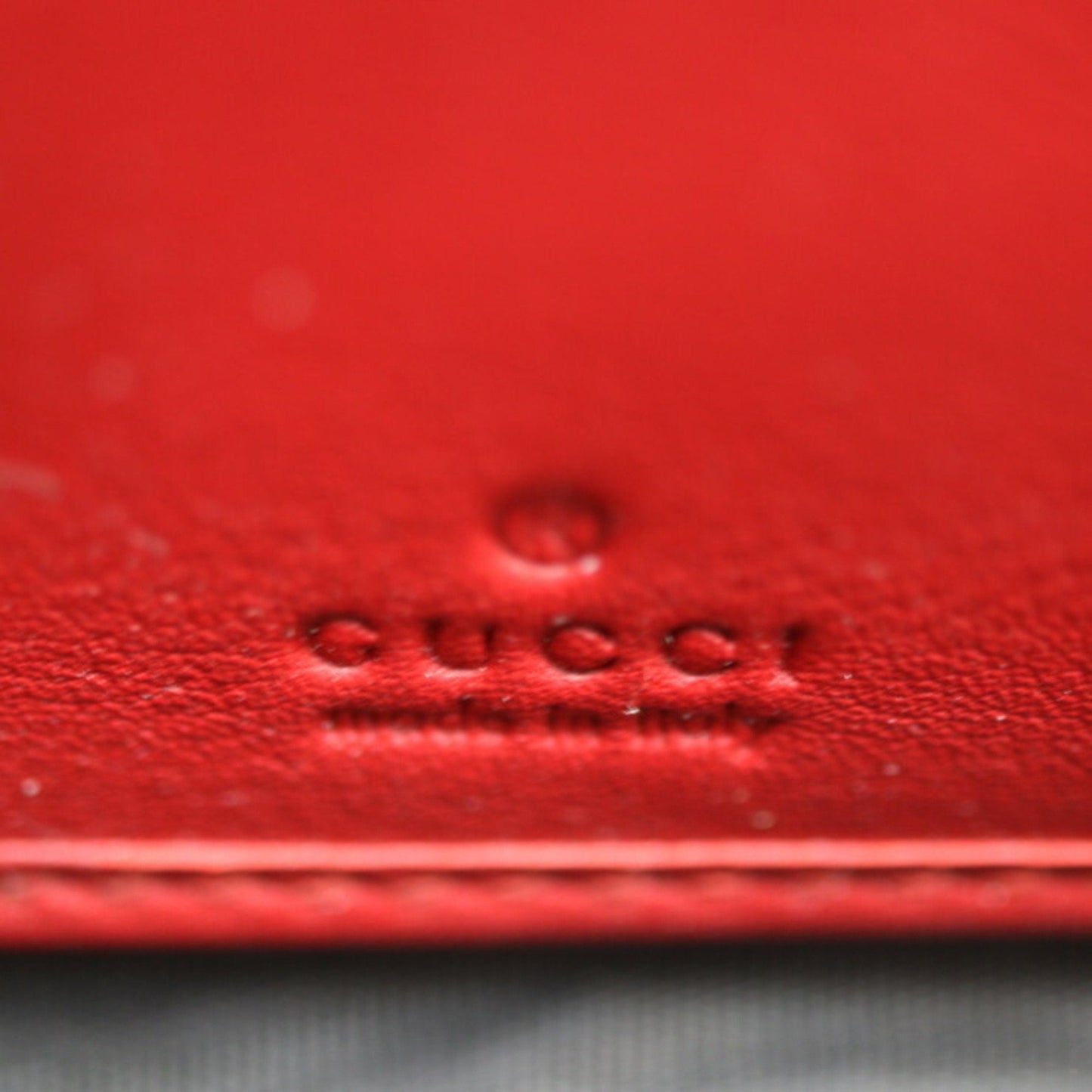Gucci Red Color Leather Long Wallet (Bi-Fold)