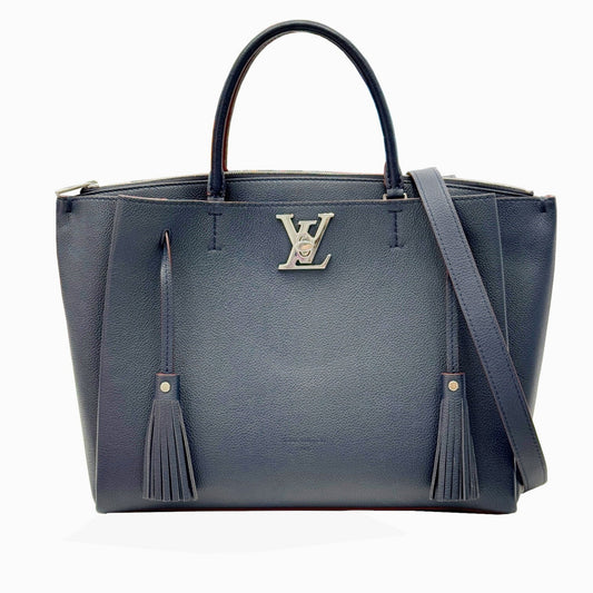 Louis Vuitton Navy Leather Handbag Shoulder Bag ()
