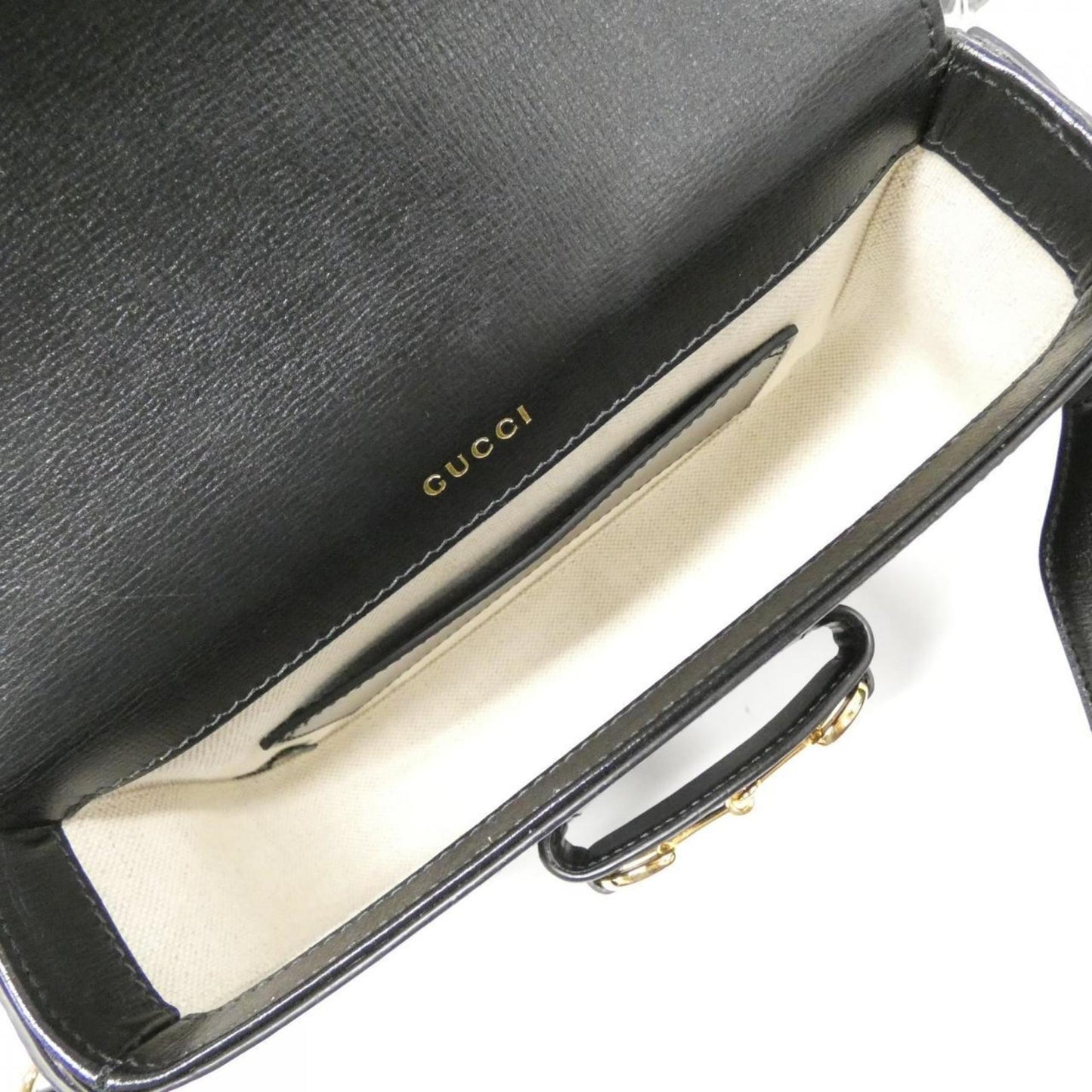 Gucci Horsebit Black Leather Shoulder Bag