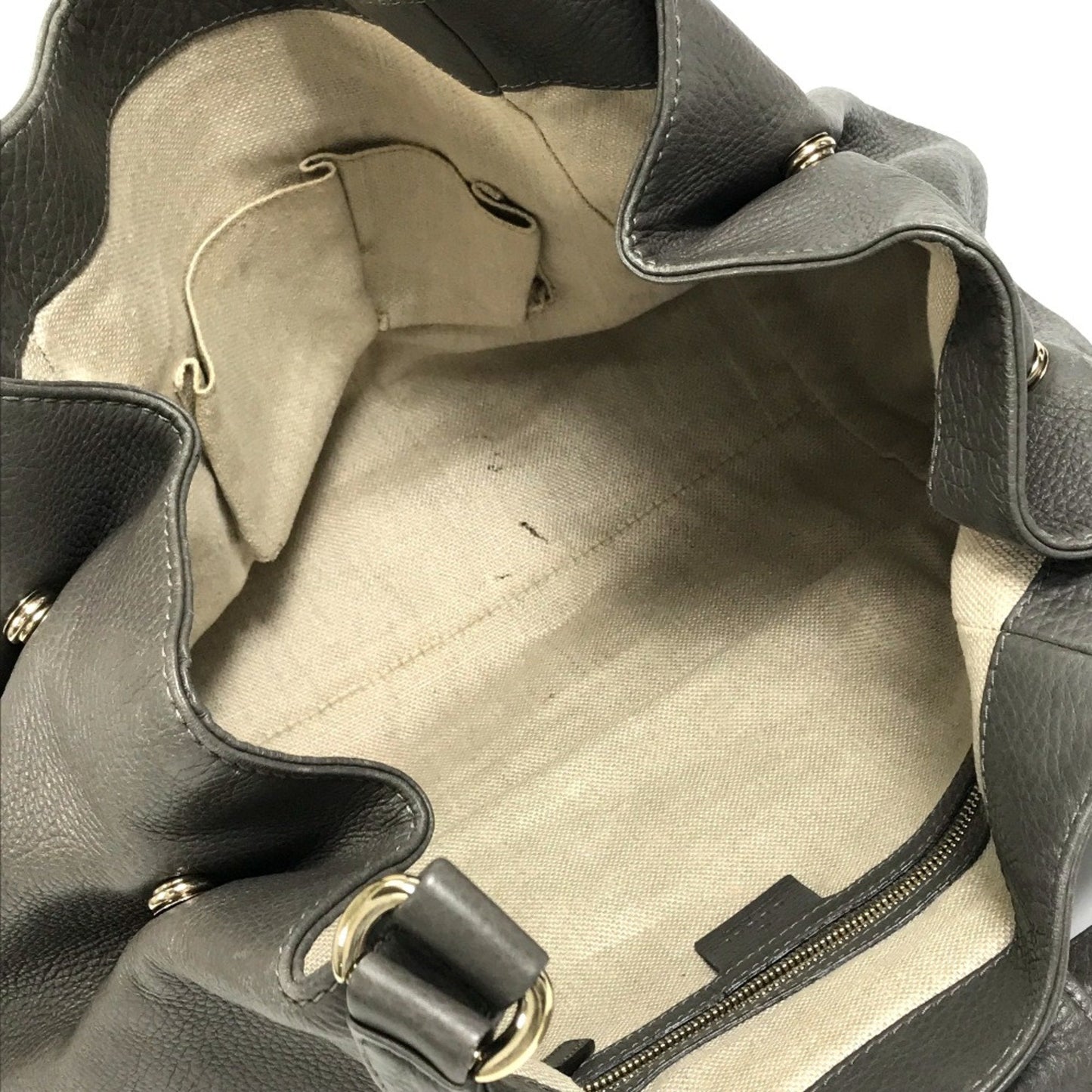 Gucci Gray Leather Tote Bag