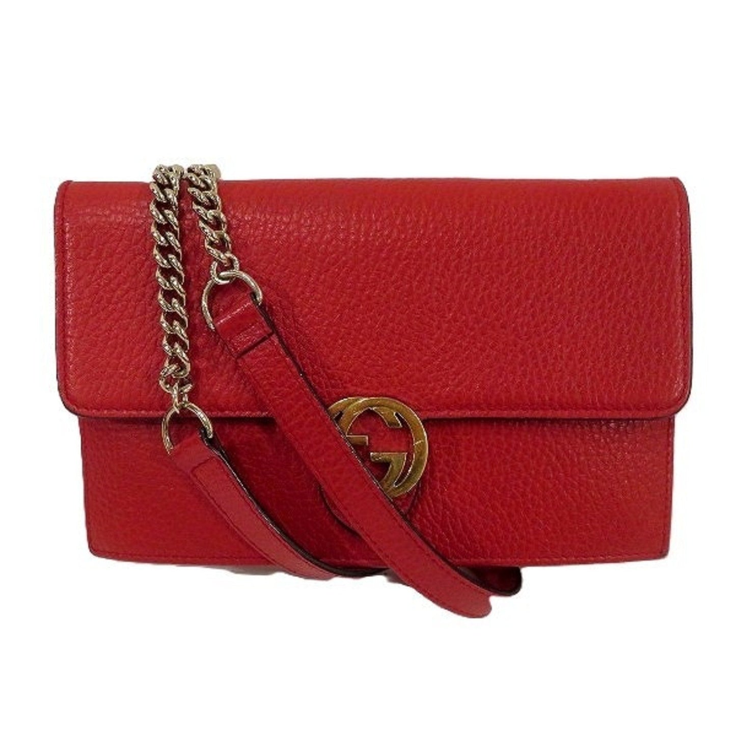 Gucci Red Color Leather Shoulder Bag ()