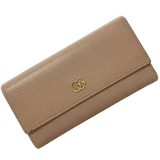 Gucci Pink Beige Leather Long Wallet (Bi-Fold) ()