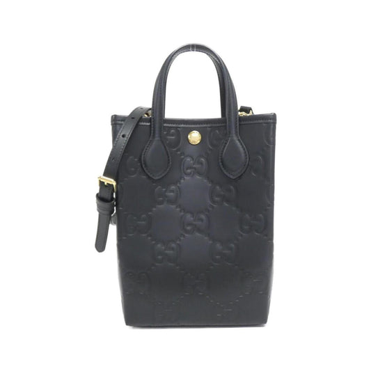 Gucci Black Gg Leather Handbag
