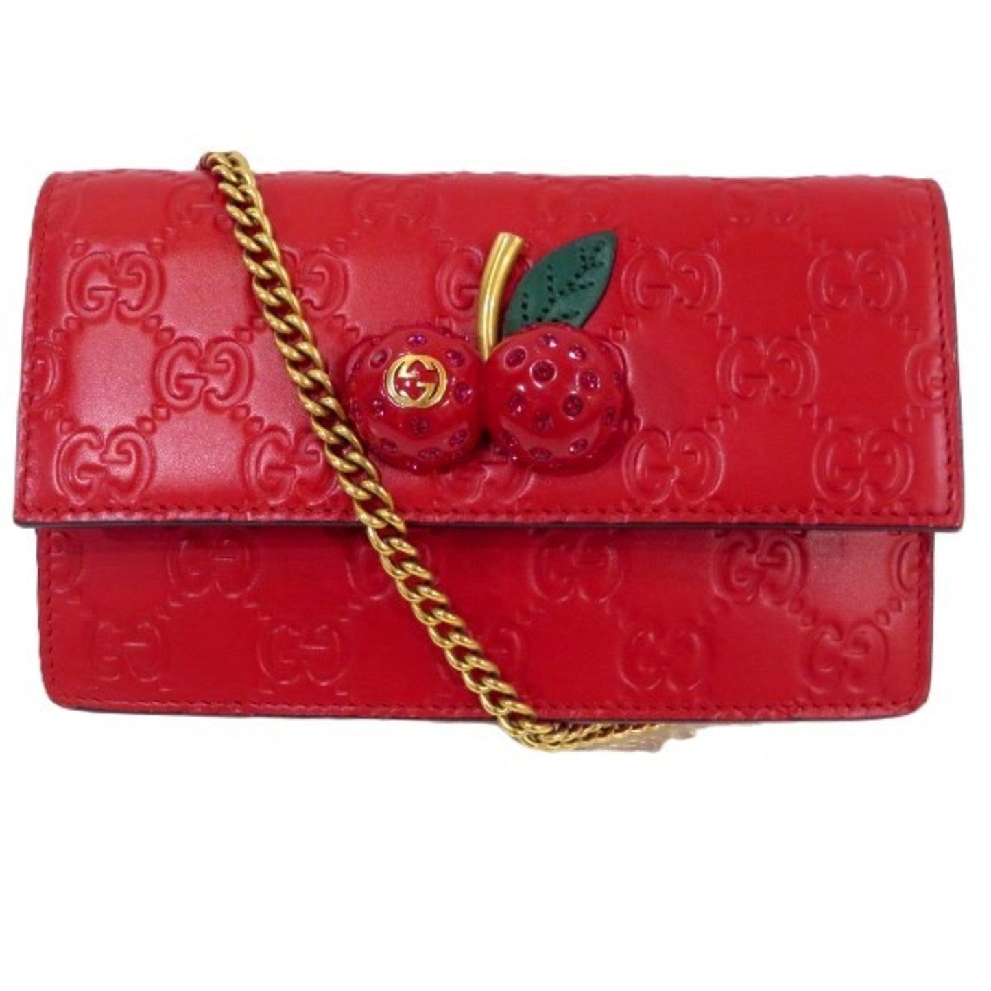 Gucci Red Color Leather Shoulder Bag ()