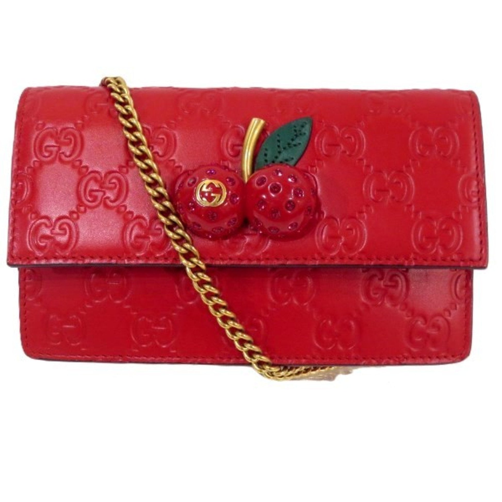 Gucci Red Color Leather Shoulder Bag ()