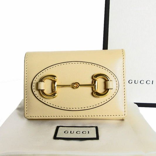Gucci Beige Leather Wallet (Tri-Fold) ()