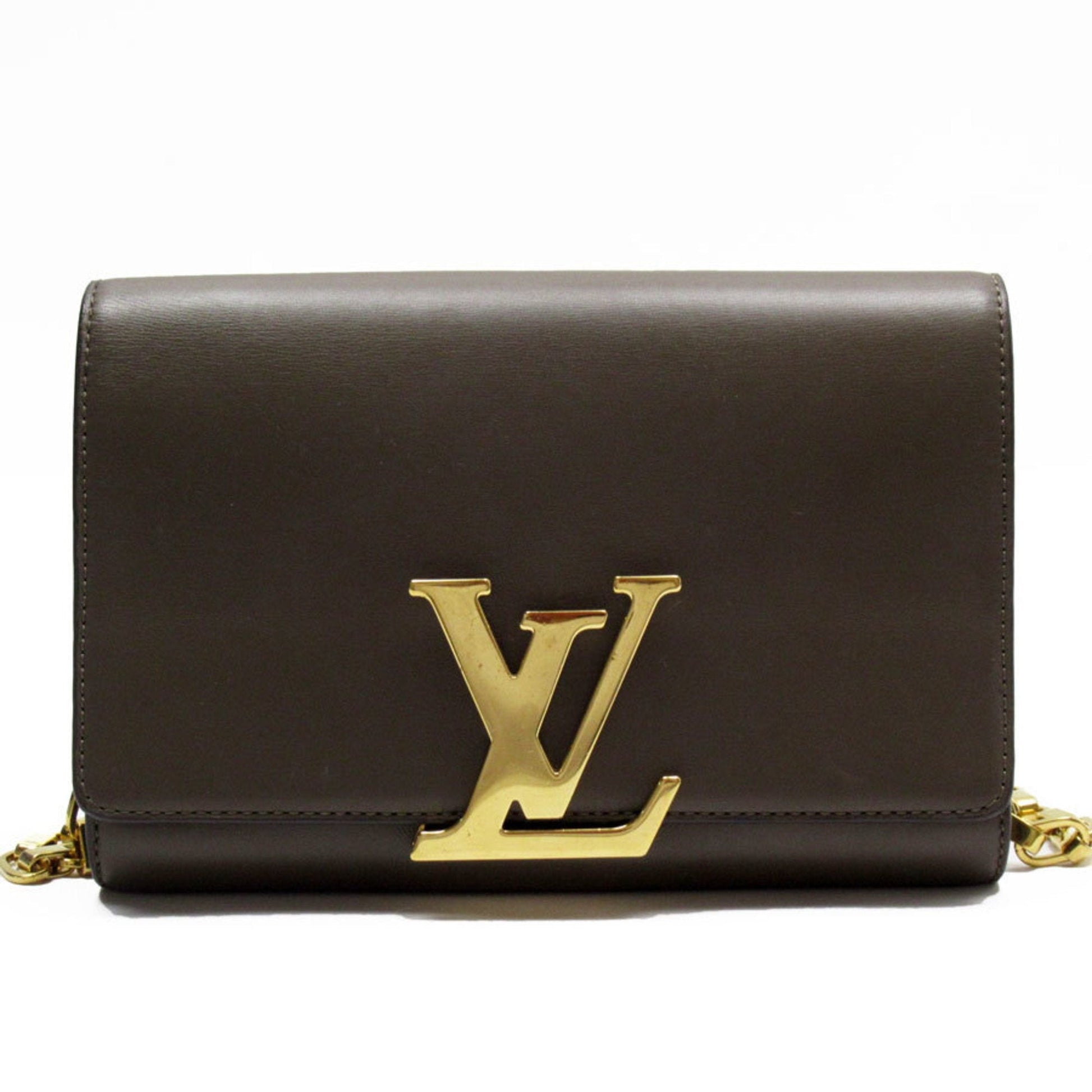 Louis Vuitton Brown Leather Pochette Shoulder Bag ()