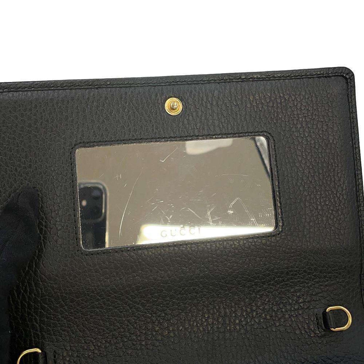 Gucci Black Leather Chain/Shoulder Wallet