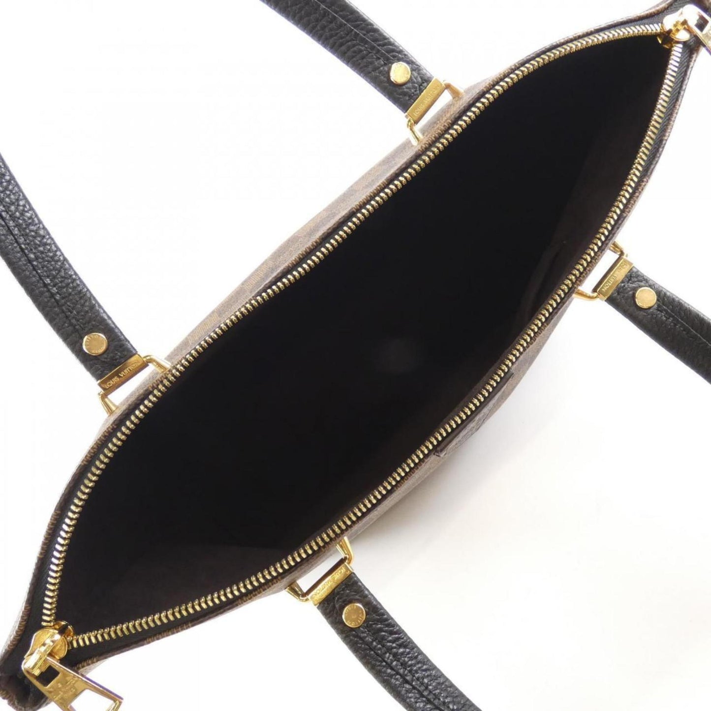 Louis Vuitton Black Ebene Coated Canvas Leather Handbag Shoulder Bag