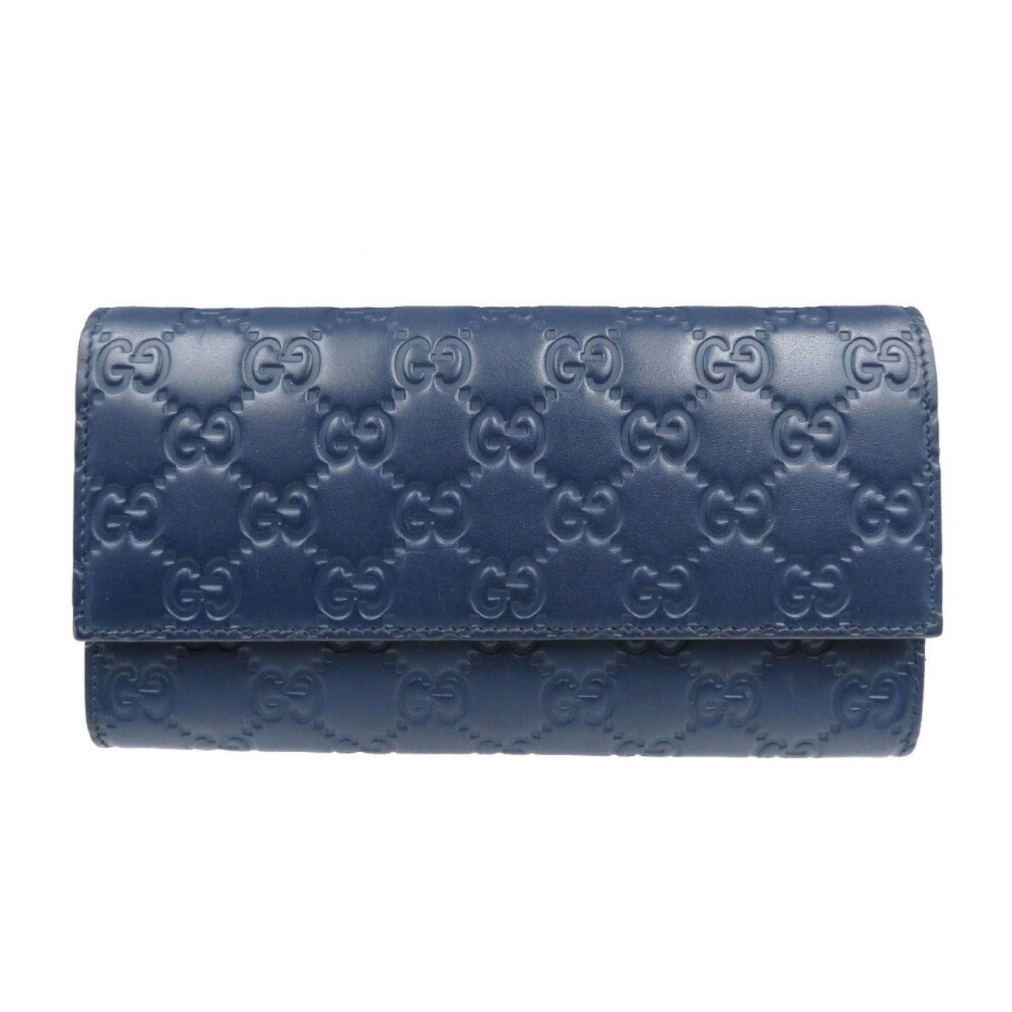 Gucci Navy Leather Long Wallet (Bi-Fold) ()