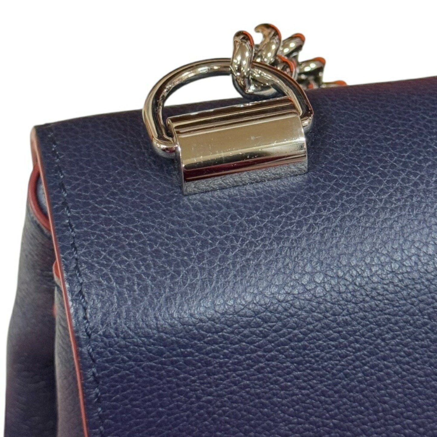Louis Vuitton Navy Red Color Leather Shoulder Bag
